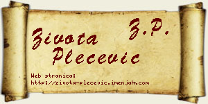 Života Plećević vizit kartica